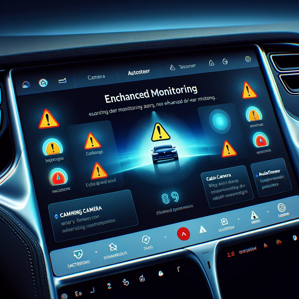 A visualization of Teslas Enhanced Driver Monitoring System