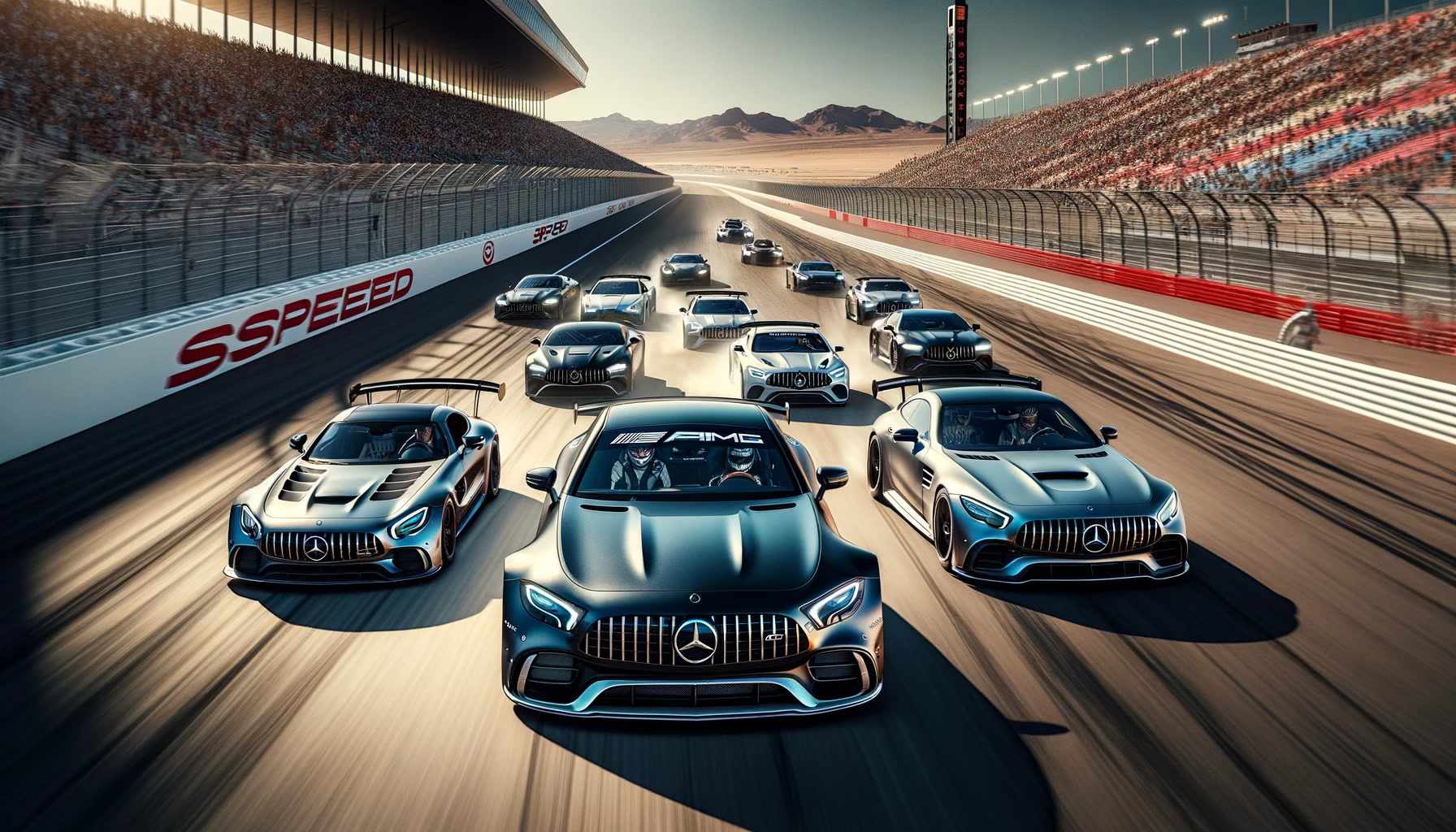Mercedes AMG Performance Vehicles on Track at Speed Vegas